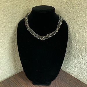 Black chain and beaded chunky necklace